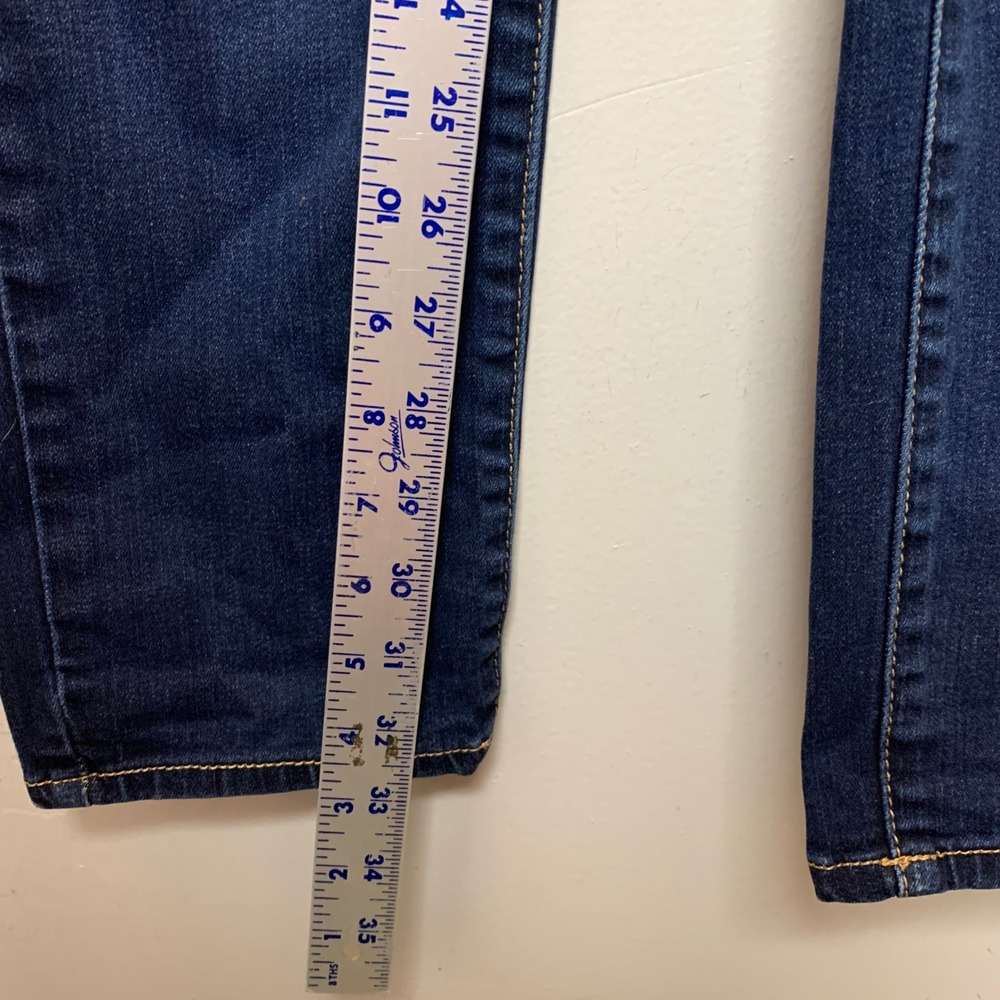 American Eagle Skinny Jeans Womens 10 Long Blue Good Super Stretch Dark Wash - Picture 4 of 9
